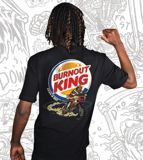 Burnout King Black Tee